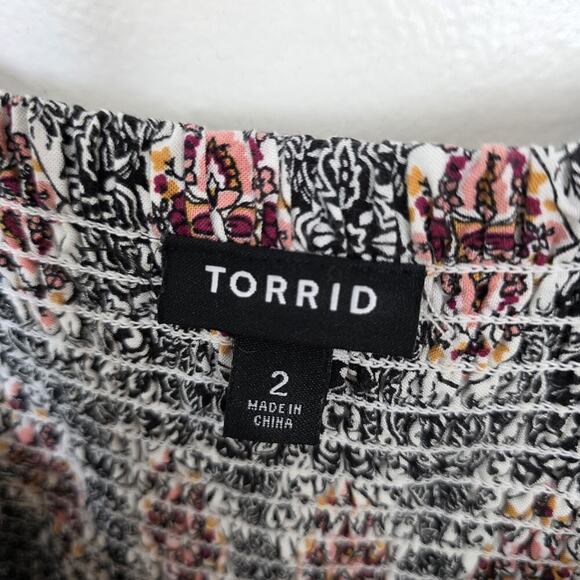 Torrid Black White Geometric Whimsygoth Flowy Challis Mini Sundress Size 2X - Picture 5 of 10